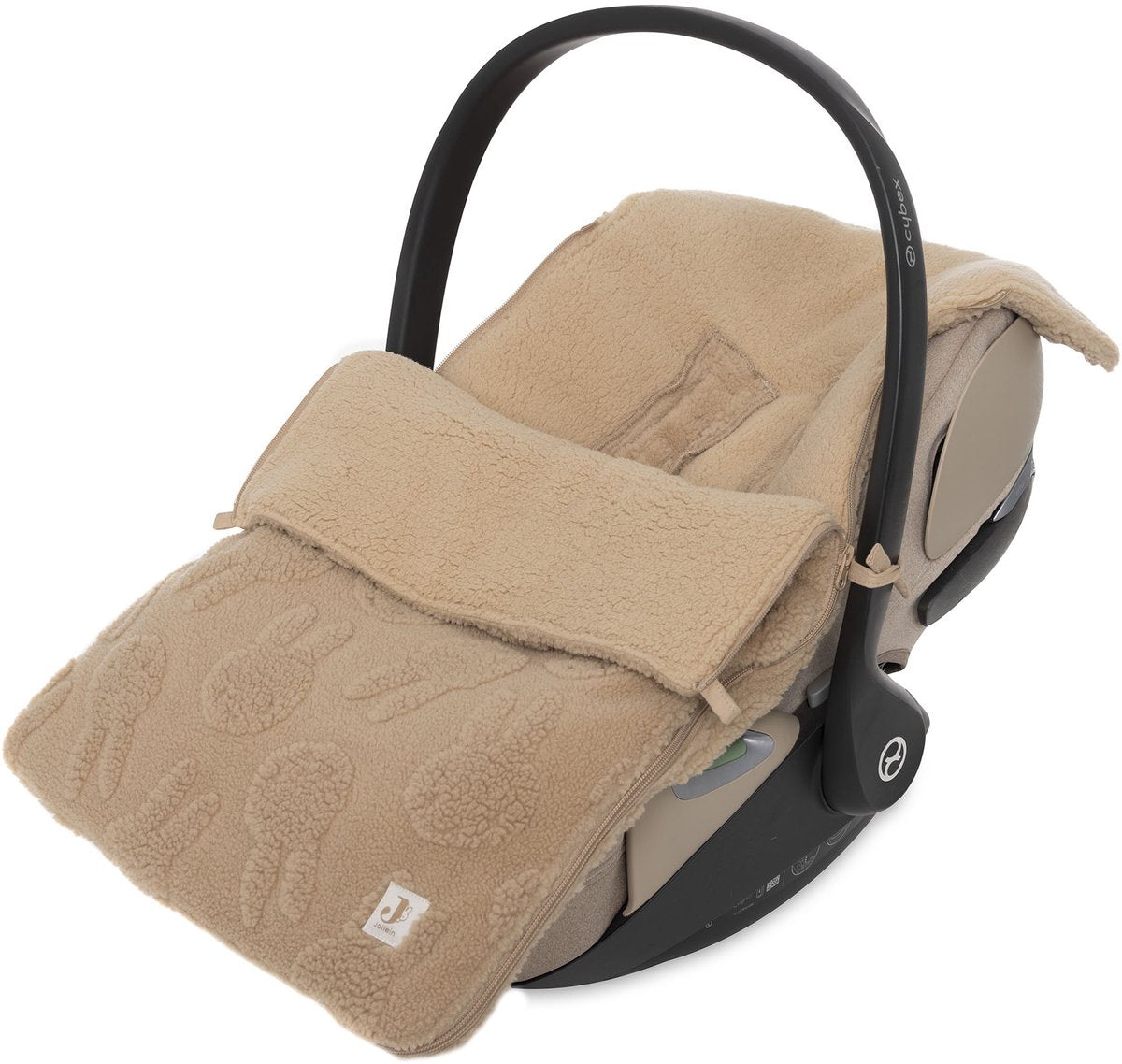 Chancelière Jollein pour poussette siège auto - jacquard miffy - coton - 42x82cm - biscuit