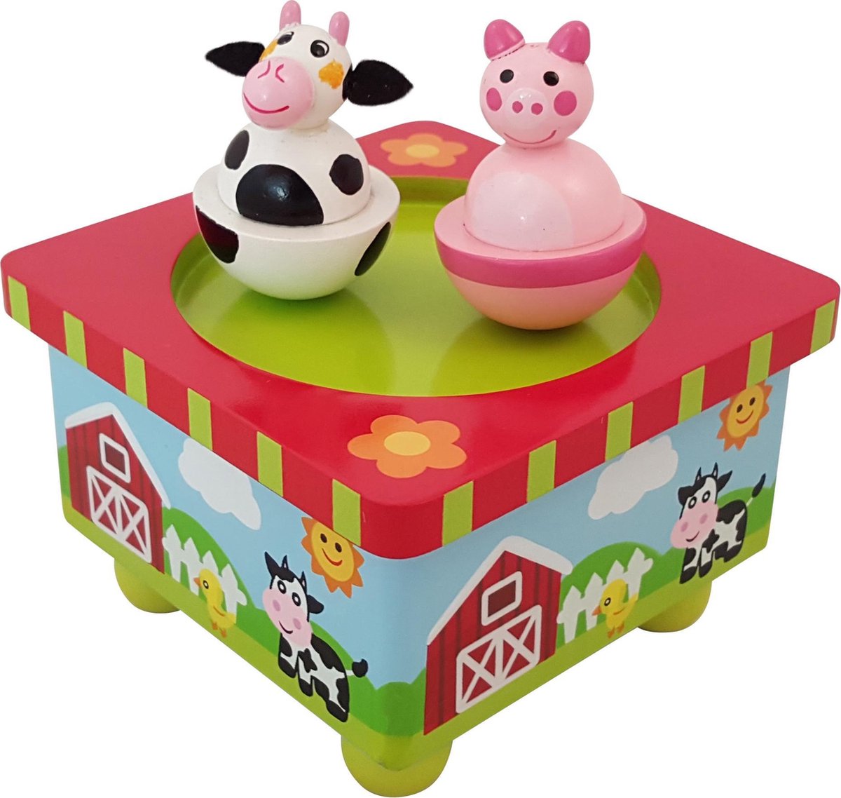 Playwood - boîte à musique en bois animaux de la ferme dansants