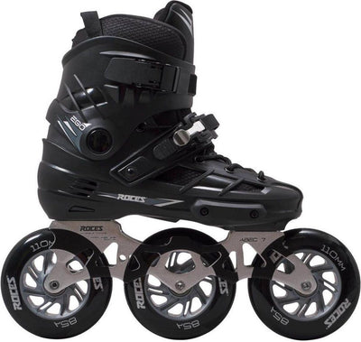 Roces ego tif 3x110 rollers en ligne adultes – 3 roues 110mm – patins de vitesse rollers en ligne – noir argent – taille 38