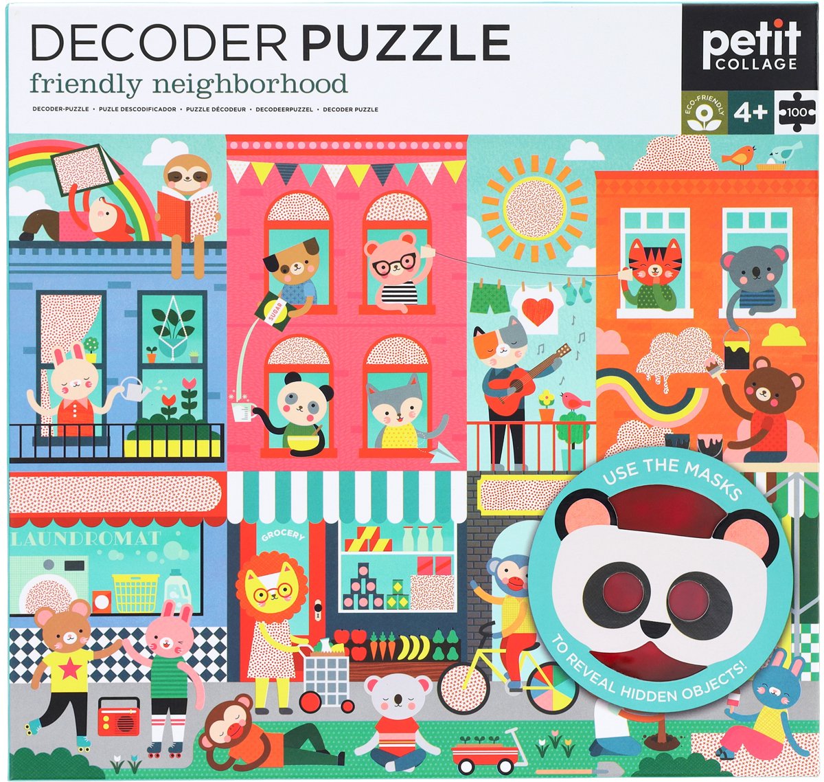 Petit collage puzzle décodeur quartier convivial - jouet éducatif.