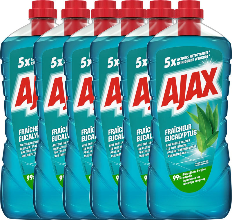 Nettoyant tout usage Ajax - parfum eucalyptus - 6 flacons x 1,25l