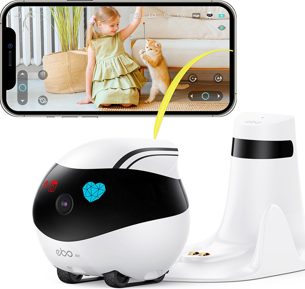Enabot ebo | moniteur pour bébé | babyphone avec caméra et application | babyphone contrôlable et mobile | babyphone avec caméra et application WiFi