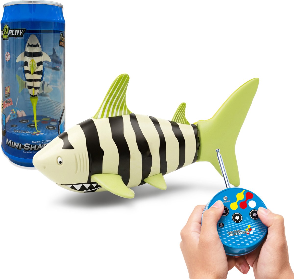 Gear2play - mini requin en boîte - Requin nageur RC avec télécommande