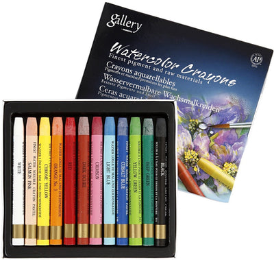 Crayons aquarelle Mungyo, l : 9,3 cm, différentes couleurs, 12 pièces, 1 boîte