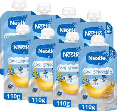 Nestlé cool smoothie banane myrtille lait avoine - 12+ mois - 8 x 110g