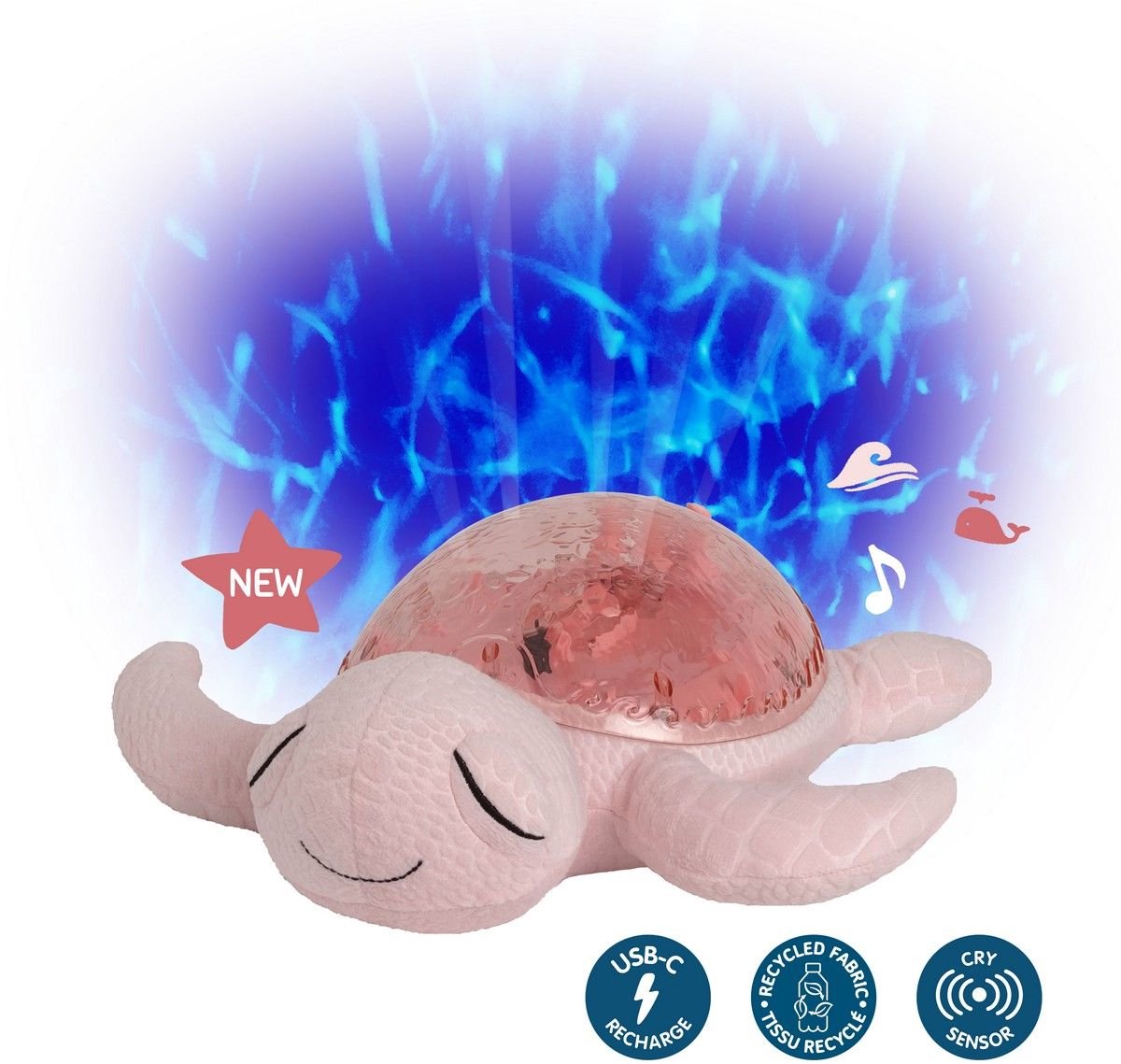 Cloud b tortue tranquille rose tortue rose projecteur musical pour bébé rechargeable
