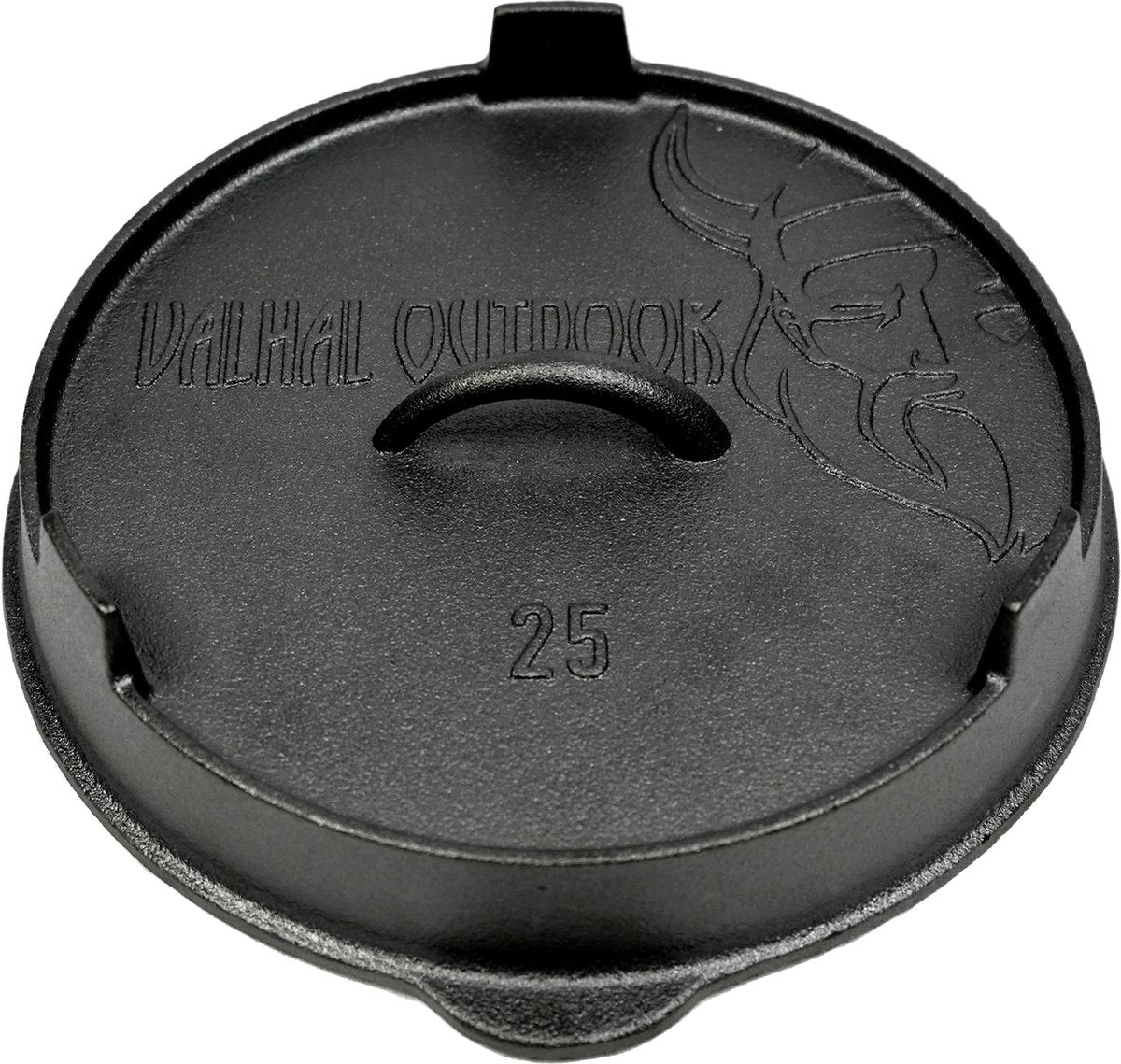 Valhal outdoor - couvercle en fonte pour poêle à frire 25 cm - peut également être utilisé comme poêle à griller, vh.lid25