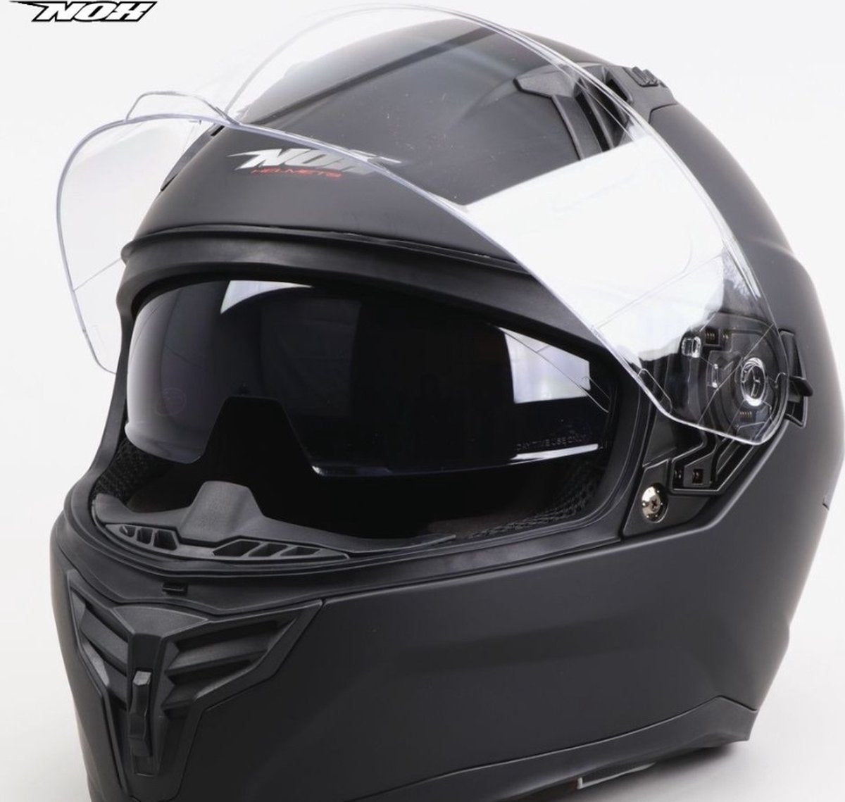 Casque intégral Nox avec visière solaire teintée intégrée - noir mat - ECE 22.06 - taille XL = tour de tête 60 à 61 cm