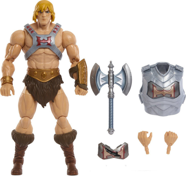 Mattel maîtres de l'univers : figurine d'action revolution masterverse armure de combat he-man figurine d'action 18 cm