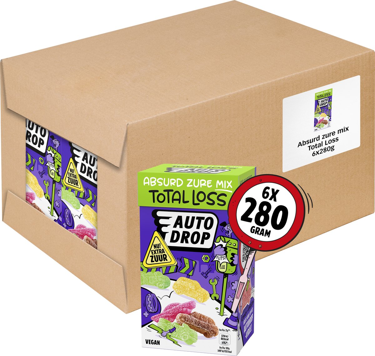 Boîte de mélange Autodrop crazy sour perte totale (6x 280gr)