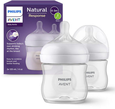 Philips avent biberon réponse naturelle 125 ml – débit 2 - 2 biberons - nouveau-né - scy900 02