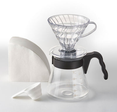 Hario v60 - goutteur de café, cafetière, filtres à café, cuillère doseuse - ensemble complet