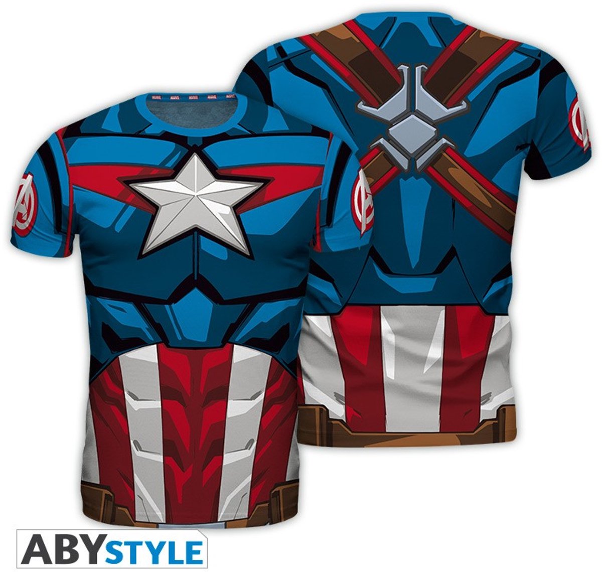 Abystyle marvel - t-shirt homme cosplay capitaine america - s