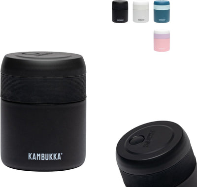 Kambukka bora - boîte à lunch - 600 ml - récipient alimentaire garde au chaud pendant 9 heures 100% étanche - noir mat