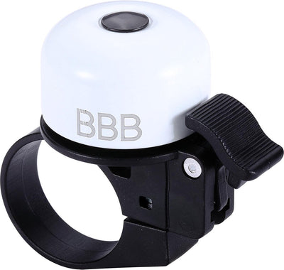 Bbb cycling bbb-11 sonnette de vélo claire et forte - aluminium - diamètres de guidon 22,2 25,4 31,8 mm - blanc