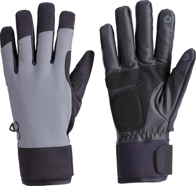 Bbb cycling coldshield gants de cyclisme réfléchissants hiver - 5 - 10 ℃ - gants de cyclisme coupe-vent - gants de cyclisme imperméables hommes femmes - compatible écran tactile - réfléchissant - noir - taille s - bwg-38