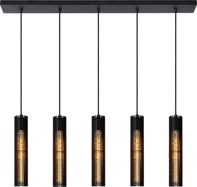 Lucide lionel - lampe suspendue - 5xe27 - noir