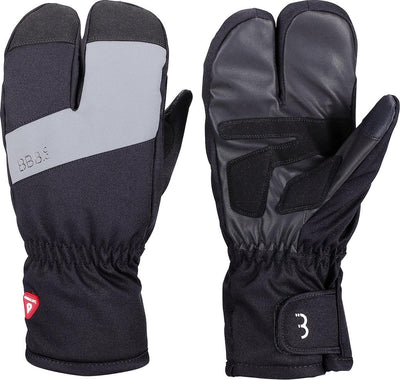 Bbb Cycling Subzero 2 x 2 Gants de cyclisme hiver - Gants de cyclisme thermiques imperméables coupe-vent - Noir - Taille XL - BWG-35