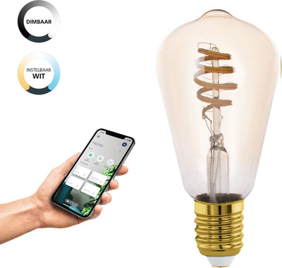 Lampe LED intelligente Eglo connect.z - E27 - ø 6,4 cm - lumière blanche orientable - dimmable - zigbee