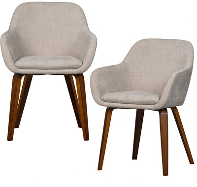 Chaises de salle à manger base Vtwonen - tissu velours - beige sable - 80x58x58 cm - lot de 2
