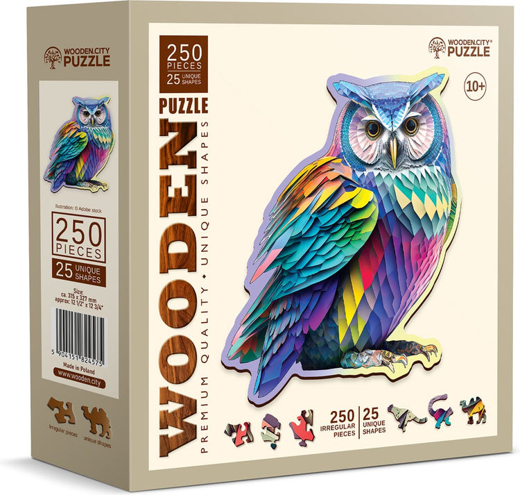 Puzzle de ville en bois - chouette tendance.
