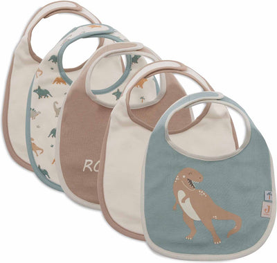 Jollein - bavoir bébé - imperméable - bavoirs - rugissant - 5 pièces