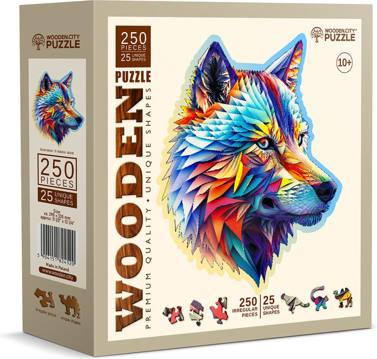 Ville en bois puzzle en bois wooden.city - loup - 250 pièces - jouets éducatifs.