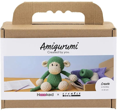 Creativ company hobby set amigurumi, singe, vert, blanc cassé, 1 boîte