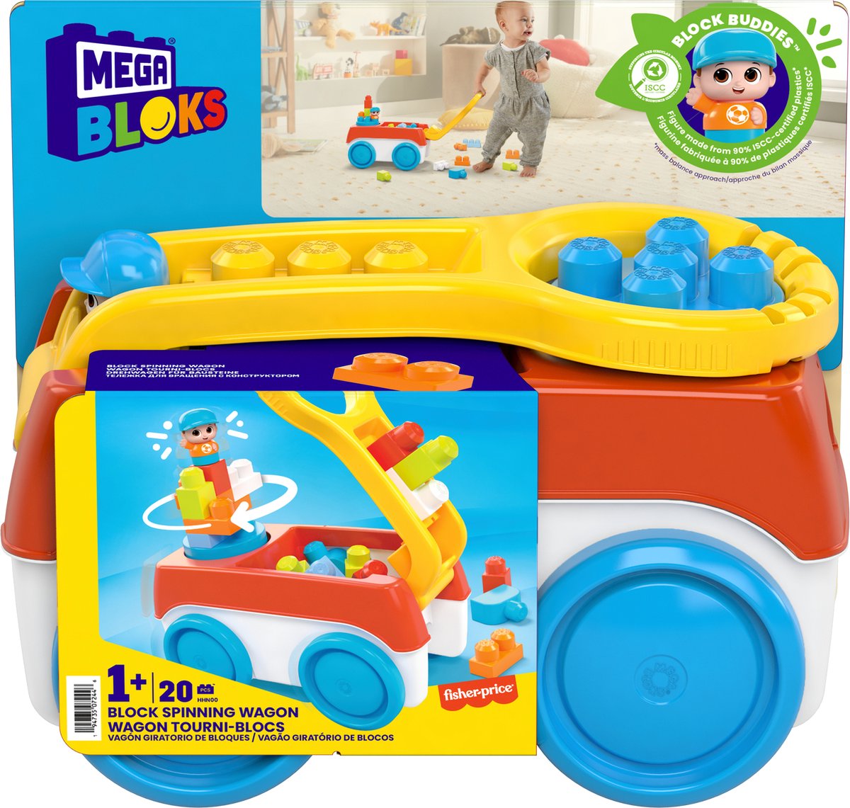 Block Mega Bloks tournant Bolderkar avec des blocs de construction