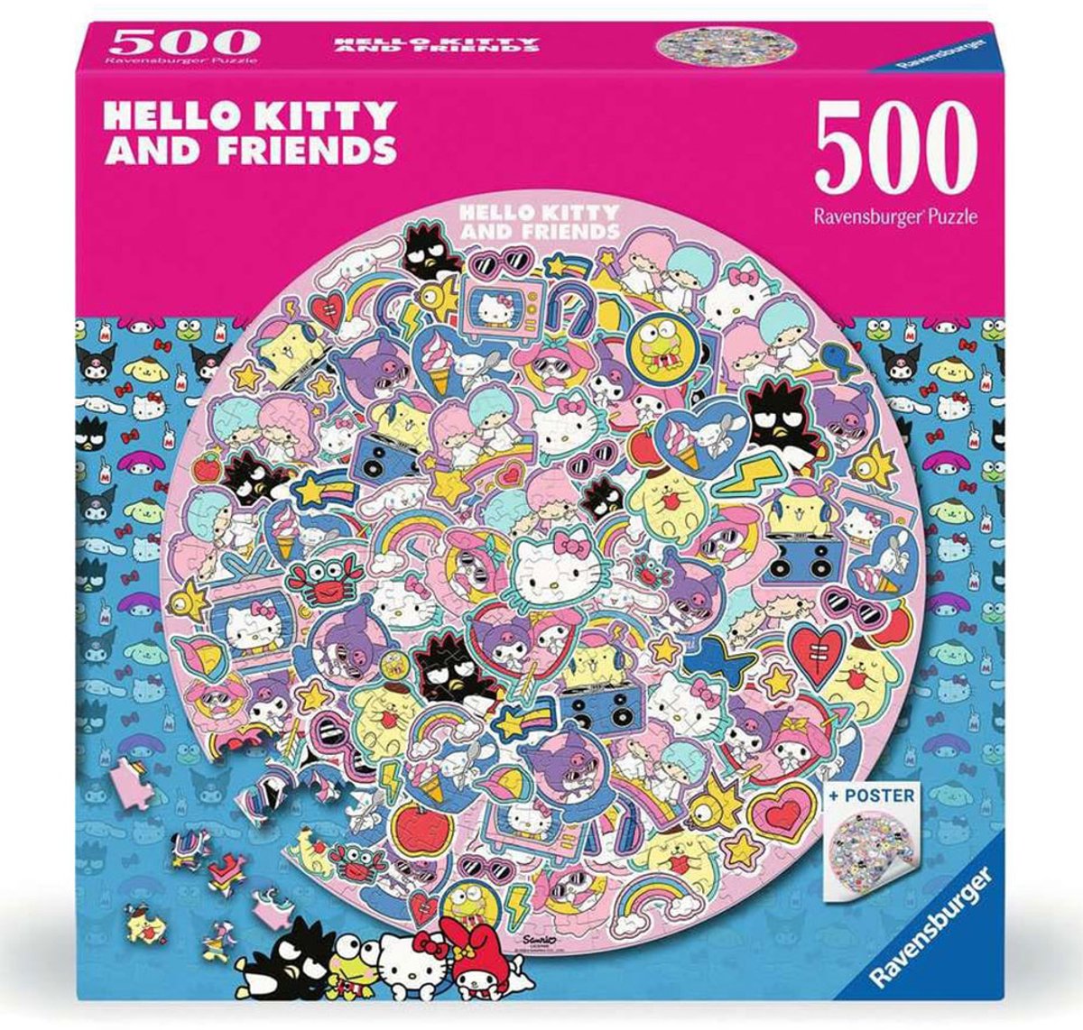 Ravensburger Puzzle rond Hello Kitty - 500 pièces - Puzzle.
