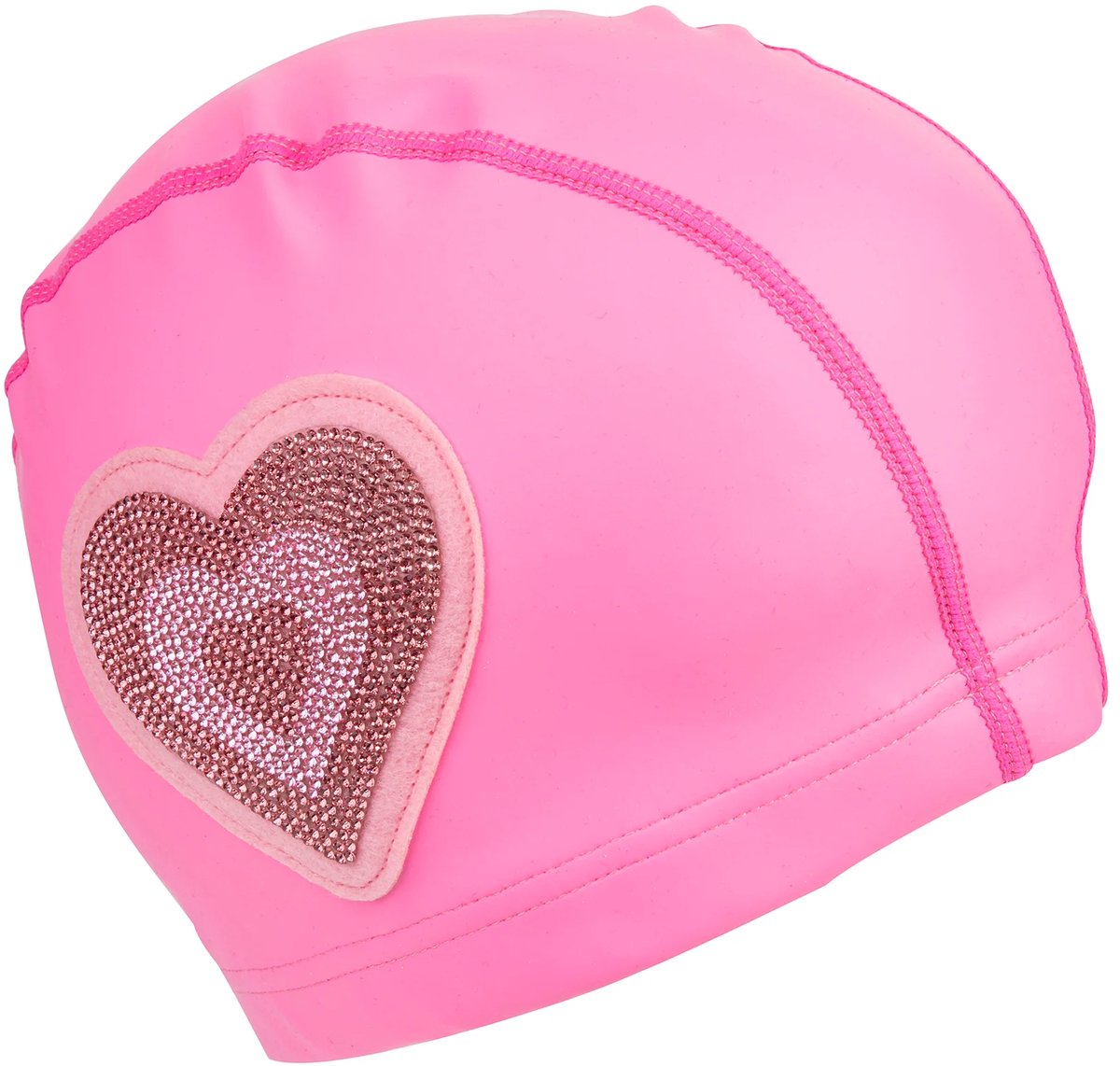 Bling2o bonnet de bain enfants - coeur - extensible - natation - dans un sac transparent - rose