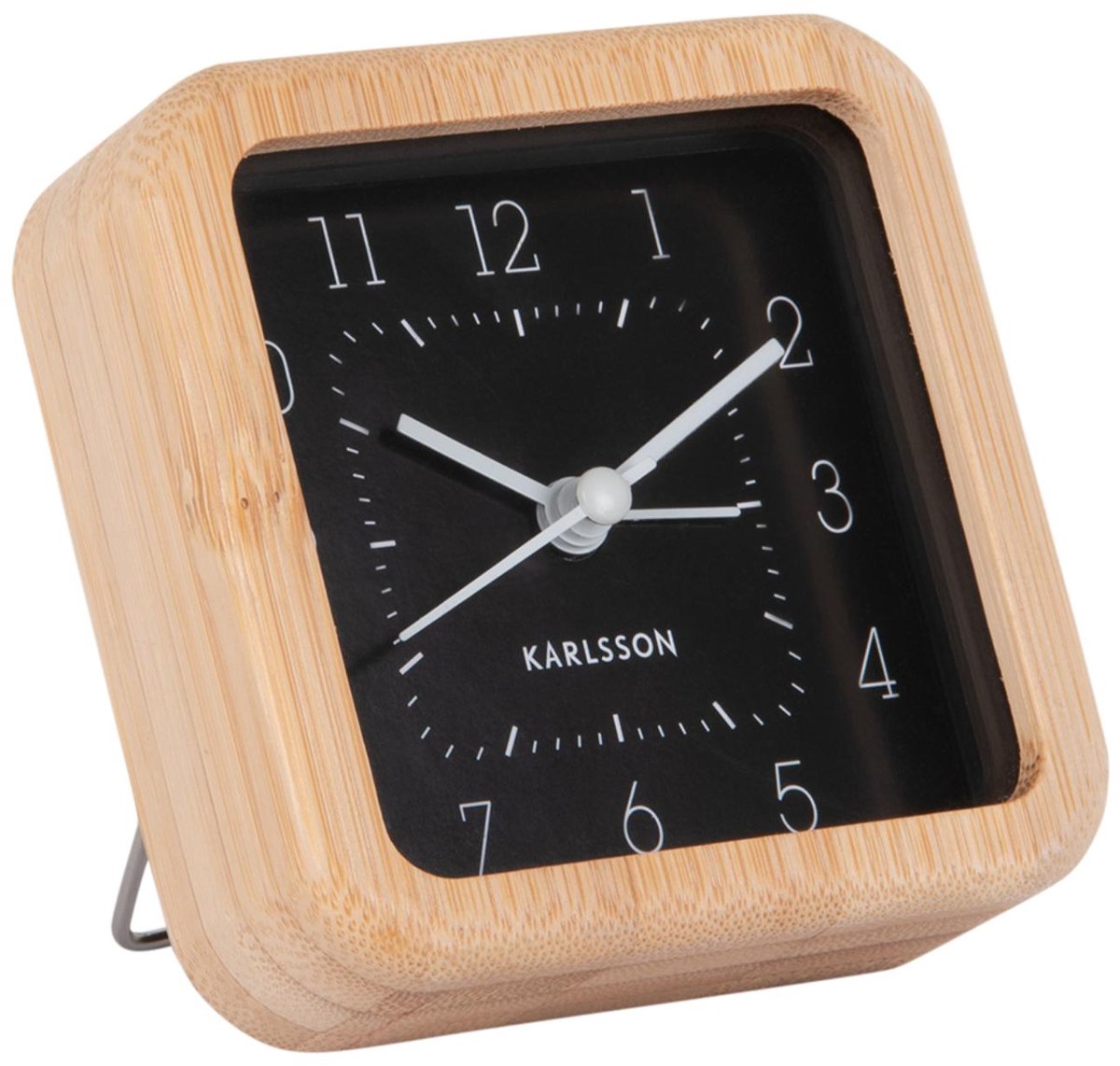 Karlsson réveil carré soigné - bambou - 9x9x9cm - moderne - réveil pour chambre - réveils