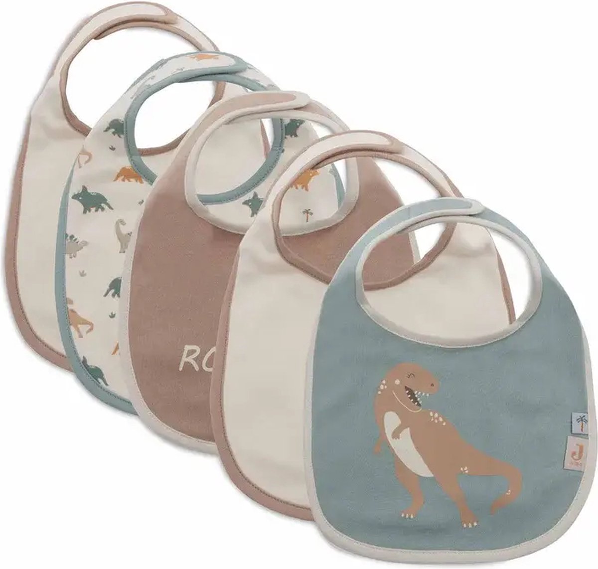 Jollein - bavoir bébé - imperméable - bavoirs - rugissant - 5 pièces