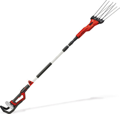 Râteau de récolte d'olives à batterie Einhell ge-fs 18 53 li solo - power x-change - 18 v li-ion - largeur de travail : 28-53 cm - longueur du manche de guidage : 92 - 182 cm - incl. sangle de transport et support mural - excl. batterie et chargeur