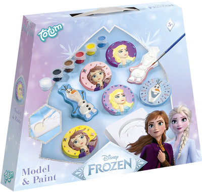 Totum Disney figurines en plâtre La Reine des Neiges moulage et peinture - jouets créatifs pour filles à partir de 5 ans - kit de bricolage avec modèle de peinture des princesses Anna et Elsa, cadeau de peinture