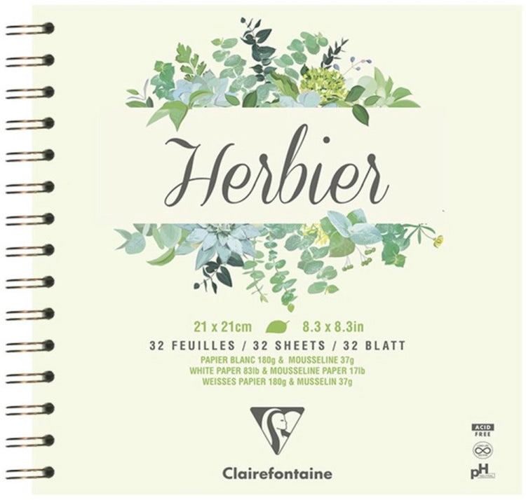 Carnet à anneaux herbier Clairefontaine - 21x21cm 180g - 32 feuilles