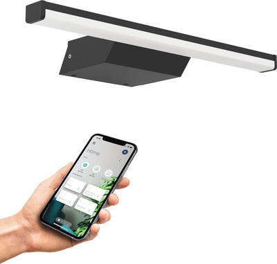 Lampe miroir intelligente Eglo connect.z Regello-z - salle de bain - LED - 60 cm - noir - lumière blanche RGB réglable - dimmable - Zigbee - montage mural - montage sur armoire