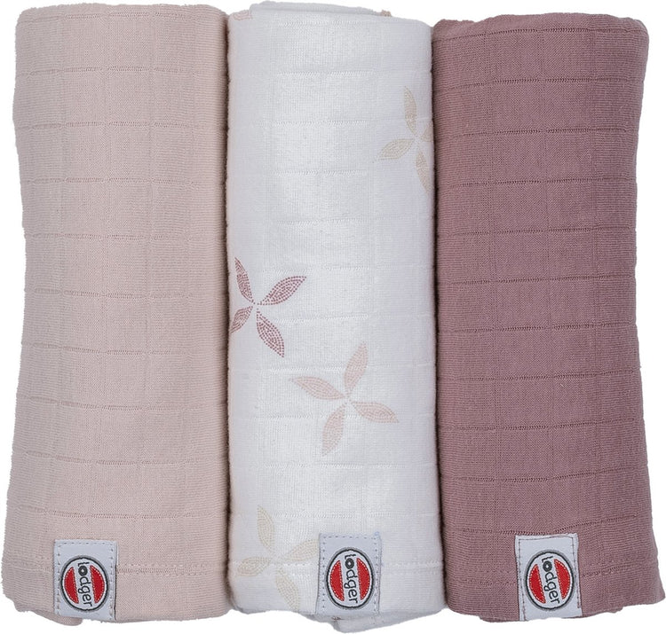 Lange Lodger - tissus hydrophiles - rose - 70x70cm - 3 pièces - coton bio