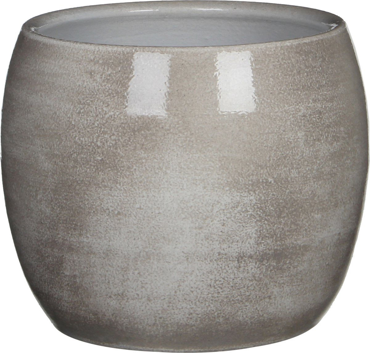 Pot de fleur décorations en mica - gris clair - céramique - d20 x h18 cm - pots de plantes d'intérieur