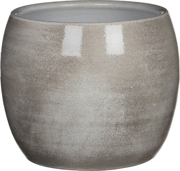 Pot de fleur décorations en mica - gris clair - céramique - d20 x h18 cm - pots de plantes d'intérieur