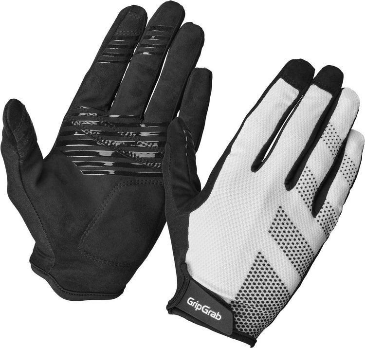 Gripgrab - ride lite gants de cyclisme d'été à doigts longs vtt gravel avec rembourrage - unisexe - blanc