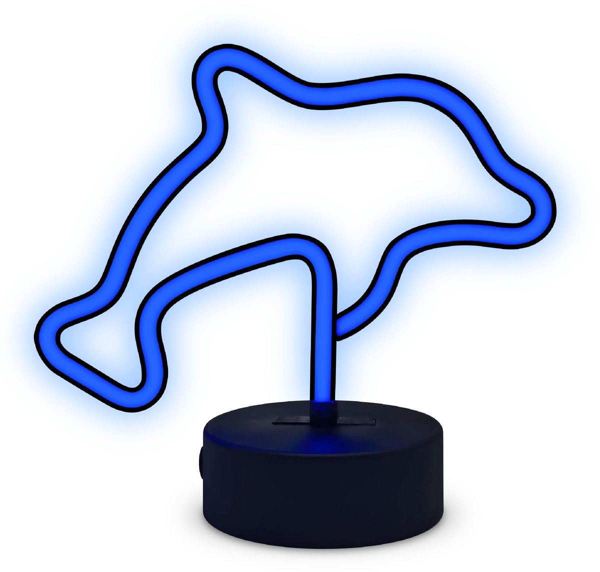 Partyfunlights - Lampe LED néon dauphin - dauphin - bleu - sur USB et piles