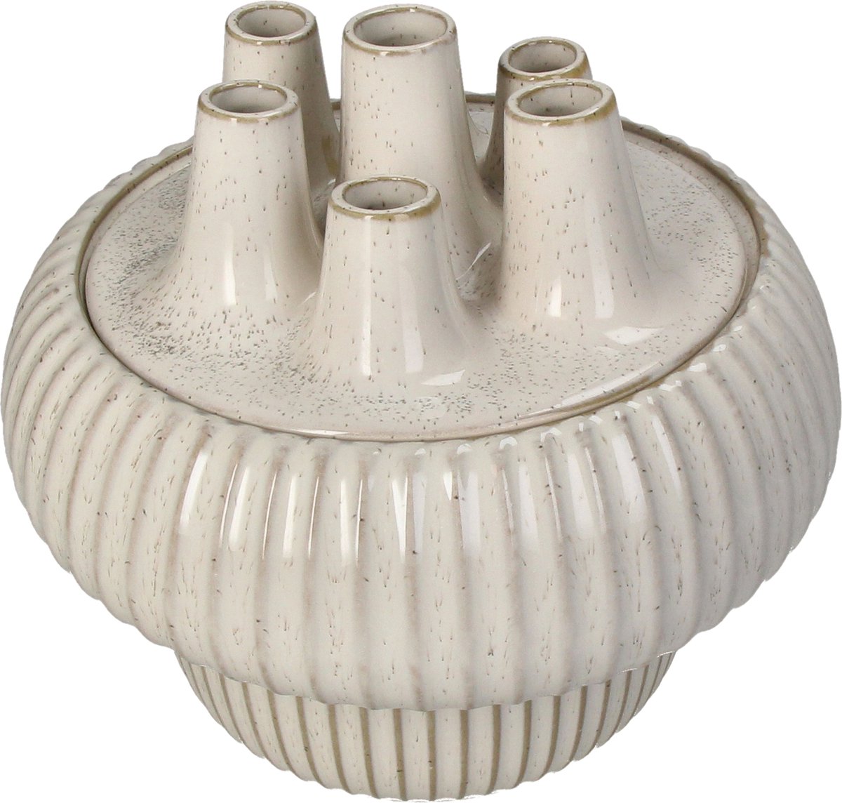 Vase collection Hd grès blanc 22x22x20,5cm