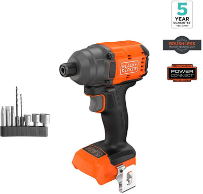 Visseuse à percussion sans balais Black+decker 18v avec embouts (sans batterie ni chargeur) - blim78n-xj