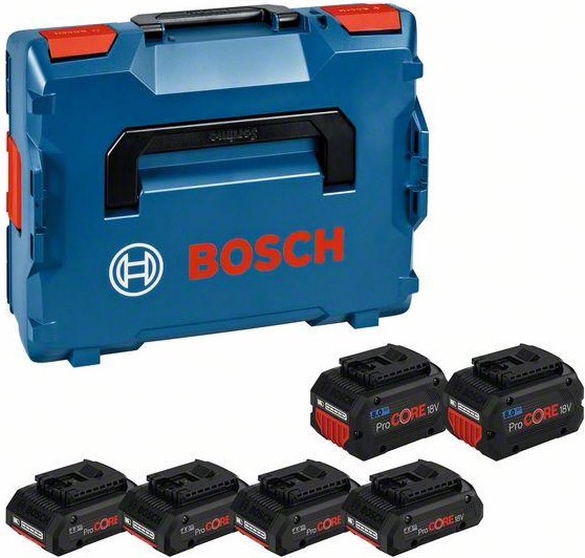 Batterie pour outils Bosch Professional 18 V - biturbo - 4x procore18v 4,0 ah + 2x procore18v 8,0 ah - en l-boxx