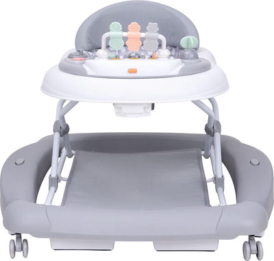 Topmark jean - chaise de marche - trotteur pliable - fonction bascule - fonction poussée - incl. plateau de jeu - gris