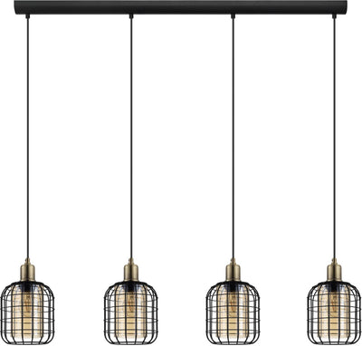 Lampe à suspension Eglo Chisle - e27 - 130 cm - ambre bronzé noir