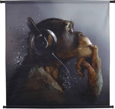 Casque singe en tissu mural collection Hd 3x105x102cm