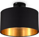 B.k.licht - plafonnier - noir-doré - rond - lampe décorative - avec culot E27 - ø30cm
