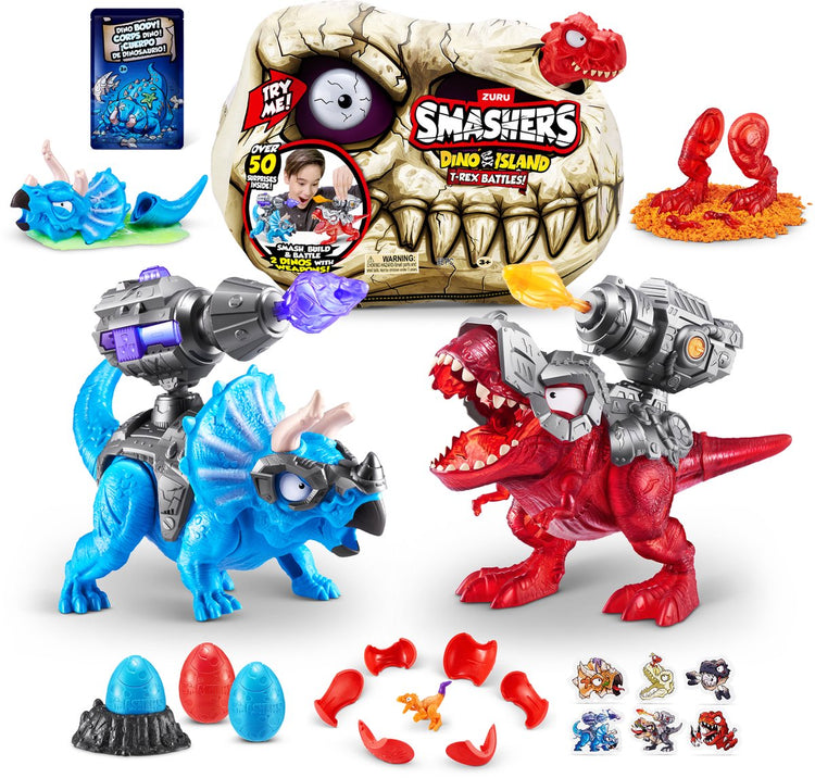 Zuru smashers zuru - smashers - Dino Island Trex Battles - figurine de jeu - version rouge